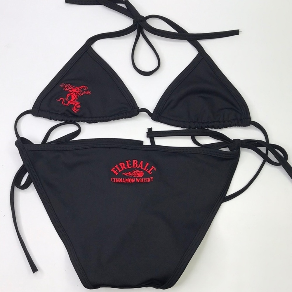 Fireball String Bikini Swimsuit Bathing Suit Cinnamon Whisky Size M NEW!!